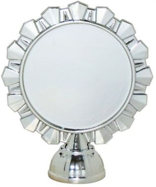 Фигурка №399 (Высота 9 см, цвет серебро, пластик, диаметр вставки 50 мм)