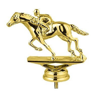 Фигурка №412 (Конный спорт, высота 9 см, цвет золото, пластик)