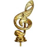 Золотой скрипичный ключ высота 12 см F157. Награда для выпускников музыкальных школ и конкурсов