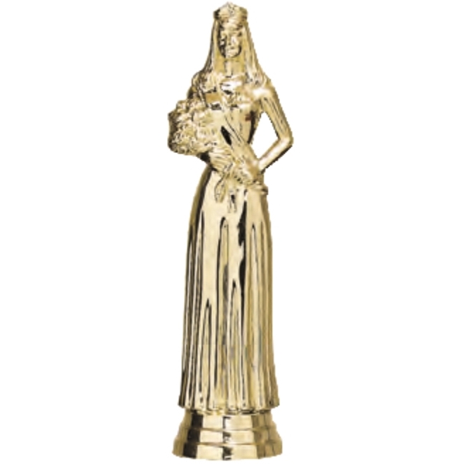 Фигурка №854 (Королева красоты, высота 15,2 см, цвет золото, пластик)