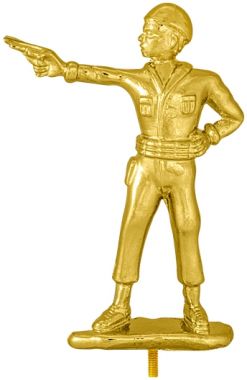 Фигурка №1423 (Пулевая стрельба, высота 13,5 см, цвет золото, пластик)