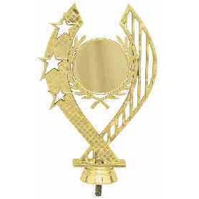 Фигурка №1087 (Звезда, высота 17 см, цвет золото, пластик, диаметр вставки 50 мм)