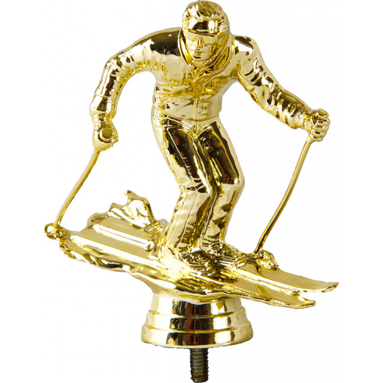 Фигурка №1110 (Лыжный спорт, высота 12,1 см, цвет золото, пластик)