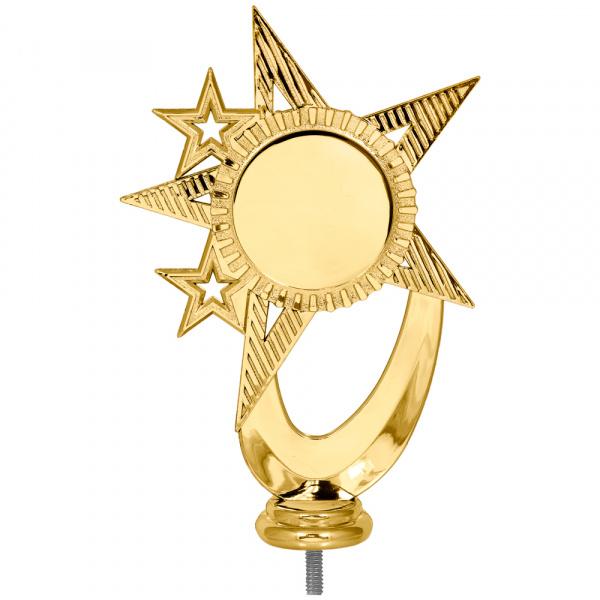 Фигурка №1177 (Звезда, высота 17 см, цвет золото, пластик, диаметр вставки 50 мм)