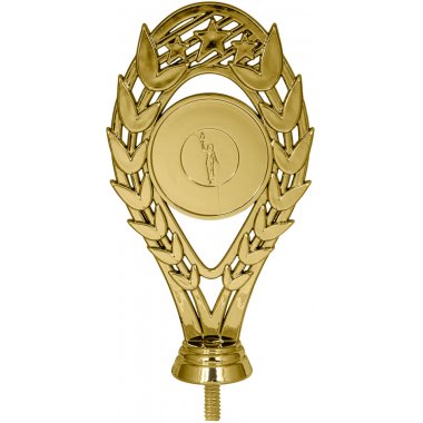 Фигурка №63 (Звезда, высота 16 см, цвет золото, пластик, размер вставки по шаблону)