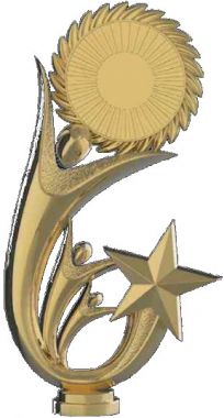 Фигурка №1158 (Звезда, высота 18,5 см, цвет золото, пластик, диаметр вставки 25 мм)