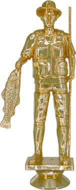 Фигурка №893 (Рыболовство, высота 15,5 см, цвет золото, пластик)