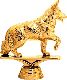 Фигурка №966 (Собаководство, высота 10,2 см, цвет золото, пластик)