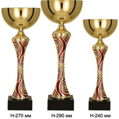 Комплект кубков 5775 (29, 27, 24 см, золото-красный) Комплект кубков 5775 (29, 27, 24 см, золото-красный)