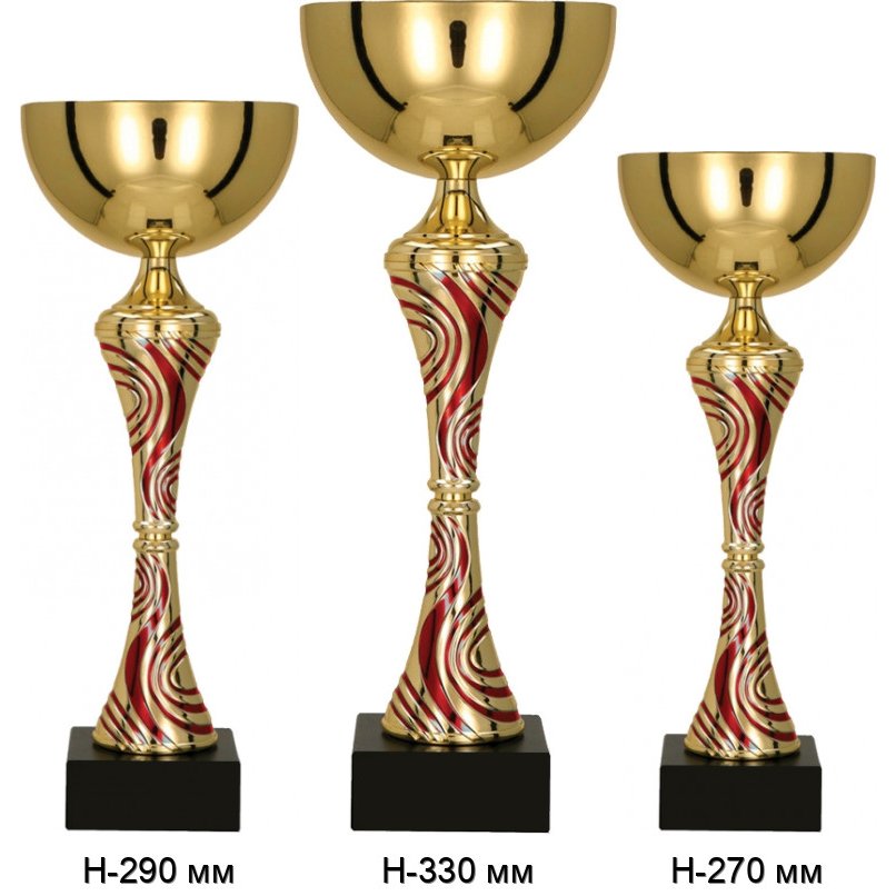 Комплект кубков 5775 (33, 29, 27 см, золото-красный) Комплект кубков 5775 (33, 29, 27 см, золото-красный)
