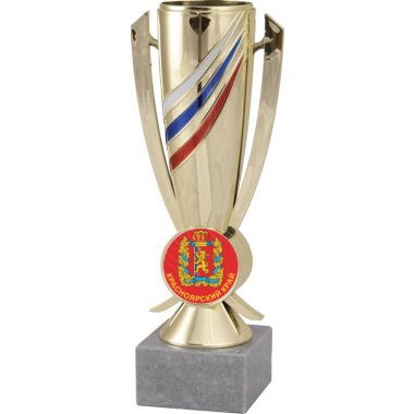 Кубок №1198-5229 (Красноярский край, высота 22 см (Кубок плюс жетон для вклейки)) (Размер табличек: 55x15 мм)