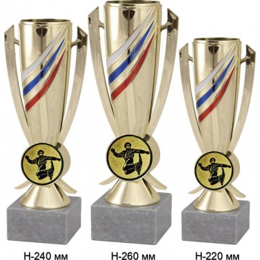 Комплект кубков №66-5229 (Сноуборд, высота 26, 24, 22 см (Три кубка плюс три жетона для вклейки)) (Размер табличек: 65x35 мм, 55x15 мм, 55x15 мм)