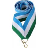 Лента для медали / Синий-Зелёный-Белый