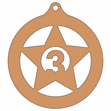 Медаль №3623 (3 место, диаметр 60 мм, металл, цвет бронза)