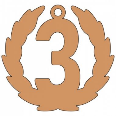Медаль №3569 (3 место, диаметр 55 мм, металл, цвет бронза)