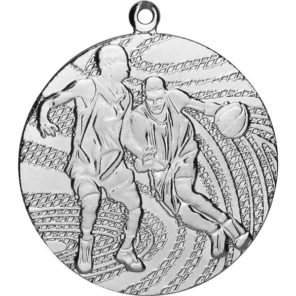 Медаль №90 (Баскетбол, диаметр 40 мм, металл, цвет серебро. Место для вставок: обратная сторона диаметр 35 мм)