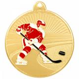 Медаль №3615 (Хоккей, диаметр 50 мм, металл, цвет золото. Место для вставок: обратная сторона диаметр 45 мм)