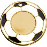 Медаль №116 (Футбол, диаметр 50 мм, металл, цвет золото. Место для вставок: лицевая диаметр 25 мм, обратная сторона диаметр 46 мм)