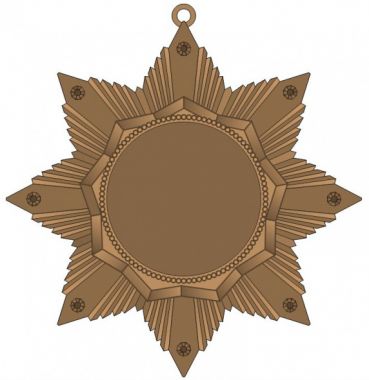 Медаль №2464 (Размер 60x60 мм, металл, цвет бронза. Место для вставок: лицевая диаметр 25 мм, обратная сторона размер по шаблону)