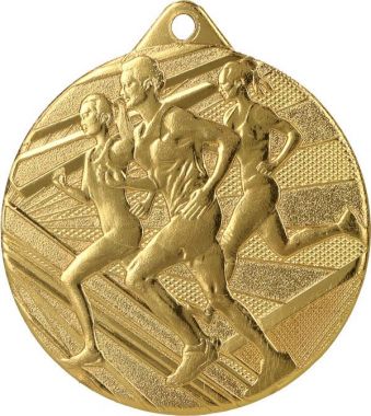 Медаль №945 (Бег, диаметр 50 мм, металл, цвет золото. Место для вставок: обратная сторона диаметр 45 мм)
