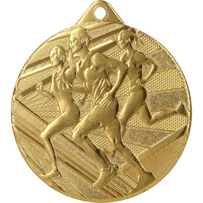Медаль №945 (Бег, диаметр 50 мм, металл, цвет золото. Место для вставок: обратная сторона диаметр 45 мм)