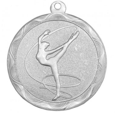 Медаль №1219 (Гимнастика, диаметр 50 мм, металл, цвет серебро. Место для вставок: обратная сторона диаметр 45 мм)