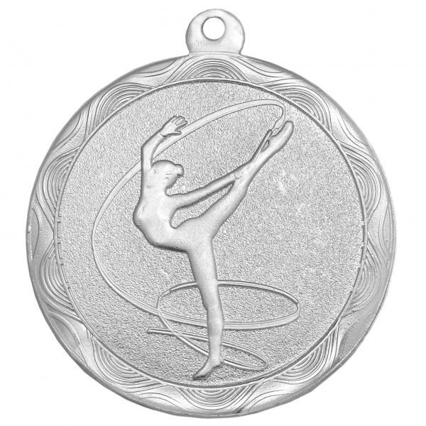 Медаль №1219 (Гимнастика, диаметр 50 мм, металл, цвет серебро. Место для вставок: обратная сторона диаметр 45 мм)