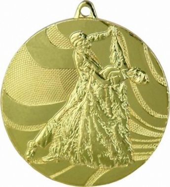 Медаль №109 (Танцы, диаметр 50 мм, металл, цвет золото. Место для вставок: обратная сторона диаметр 45 мм)