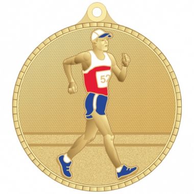 Медаль №3631 (Спортивная ходьба, диаметр 55 мм, металл, цвет золото)