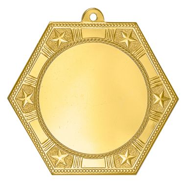 Медаль №2275 (Диаметр 80 мм, металл, цвет золото. Место для вставок: лицевая диаметр 50 мм, обратная сторона диаметр 60 мм)