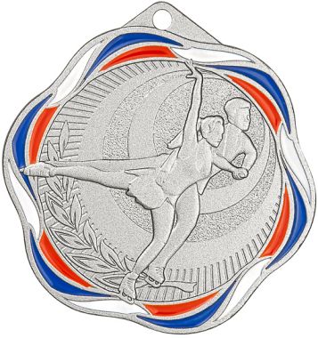 Медаль №2417 (Фигурное катание, диаметр 50 мм, металл, цвет серебро. Место для вставок: обратная сторона диаметр 45 мм)