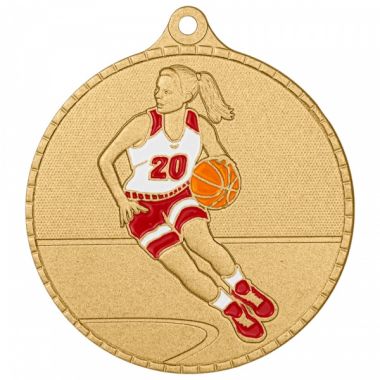 Медаль №3662 (Баскетбол, диаметр 55 мм, металл, цвет золото)