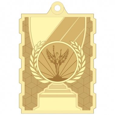 Медаль №3532 (Оскар / Ника, диаметр 50 мм, металл, цвет золото. Место для вставок: лицевая диаметр 25 мм, обратная сторона размер по шаблону)