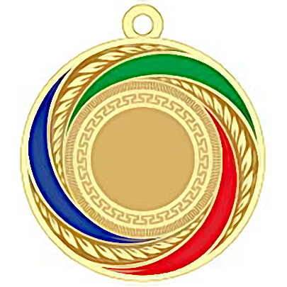 Медаль №2423 (Диаметр 60 мм, металл, цвет золото. Место для вставок: лицевая диаметр 25 мм, обратная сторона размер по шаблону)