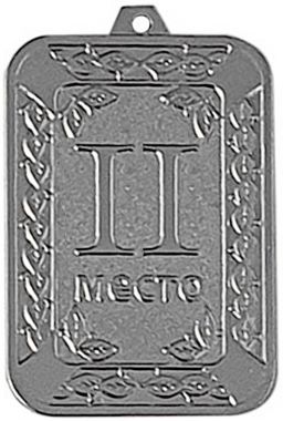 Медаль №2441 (2 место, размер 40x70 мм, металл, цвет серебро)