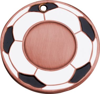 Медаль №116 (Футбол, диаметр 50 мм, металл, цвет бронза. Место для вставок: лицевая диаметр 25 мм, обратная сторона диаметр 46 мм)