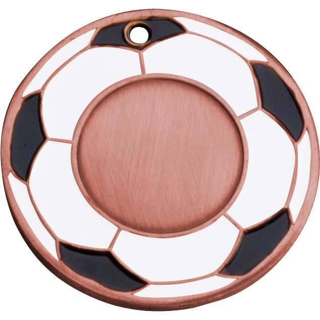 Медаль №116 (Футбол, диаметр 50 мм, металл, цвет бронза. Место для вставок: лицевая диаметр 25 мм, обратная сторона диаметр 46 мм)