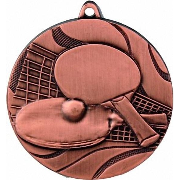 Медаль №111 (Настольный теннис, диаметр 50 мм, металл, цвет бронза. Место для вставок: обратная сторона диаметр 45 мм)