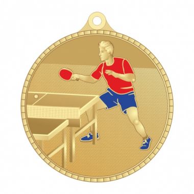 Медаль №3455 (Настольный теннис, диаметр 55 мм, металл, цвет золото. Место для вставок: обратная сторона диаметр 40 мм)