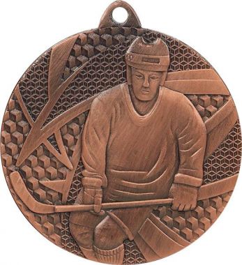 Медаль №171 (Хоккей, диаметр 50 мм, металл, цвет бронза. Место для вставок: обратная сторона диаметр 45 мм)