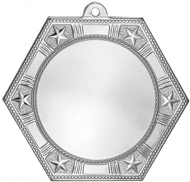 Медаль №2275 (Диаметр 80 мм, металл, цвет серебро. Место для вставок: лицевая диаметр 50 мм, обратная сторона диаметр 60 мм)
