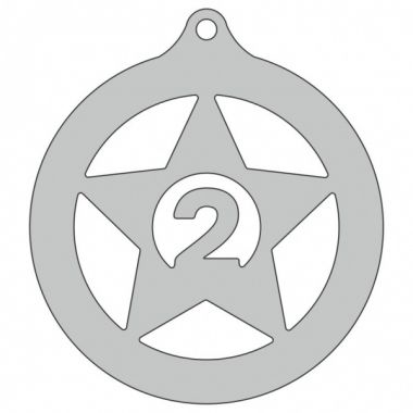 Медаль №3623 (2 место, диаметр 60 мм, металл, цвет серебро)