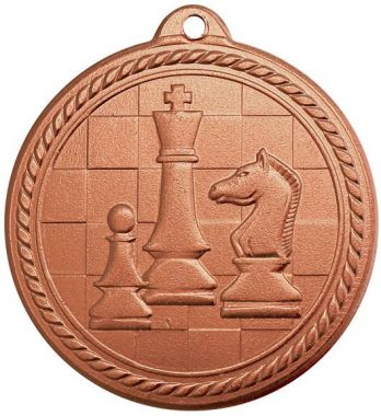 Медаль №2330 (Шахматы, диаметр 50 мм, металл, цвет бронза. Место для вставок: обратная сторона диаметр 45 мм)