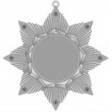 Медаль №2464 (Размер 60x60 мм, металл, цвет серебро. Место для вставок: лицевая диаметр 25 мм, обратная сторона размер по шаблону)