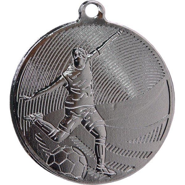 Медаль №112 (Футбол, диаметр 50 мм, металл, цвет серебро. Место для вставок: обратная сторона диаметр 46 мм)