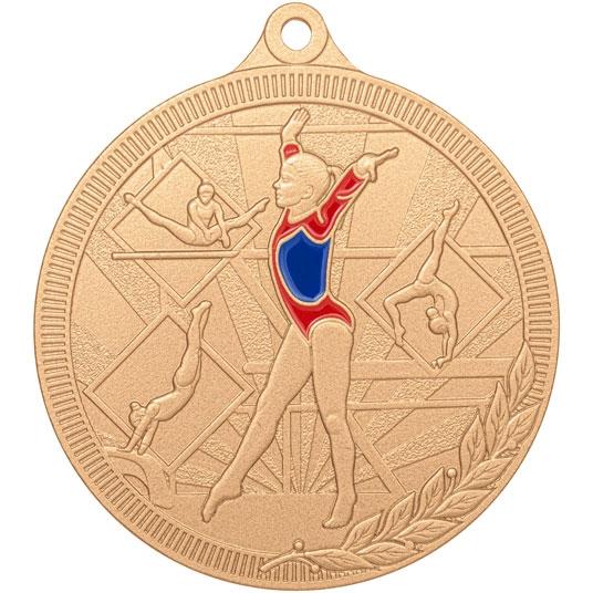 Медаль №3280 (Спортивная гимнастика, диаметр 55 мм, металл, цвет бронза. Место для вставок: обратная сторона диаметр 40 мм)