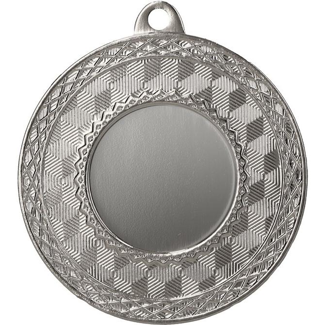 Медаль №858 (Диаметр 50 мм, металл, цвет серебро. Место для вставок: лицевая диаметр 25 мм, обратная сторона диаметр 45 мм)