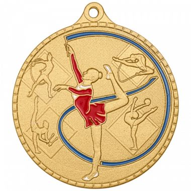 Медаль №3672 (Художественная гимнастика, диаметр 55 мм, металл, цвет золото)