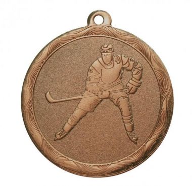Медаль №1273 (Хоккей, диаметр 50 мм, металл, цвет бронза. Место для вставок: обратная сторона диаметр 45 мм)