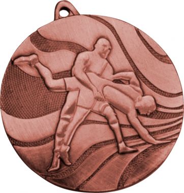 Медаль №94 (Борьба, диаметр 50 мм, металл, цвет бронза. Место для вставок: обратная сторона диаметр 45 мм)